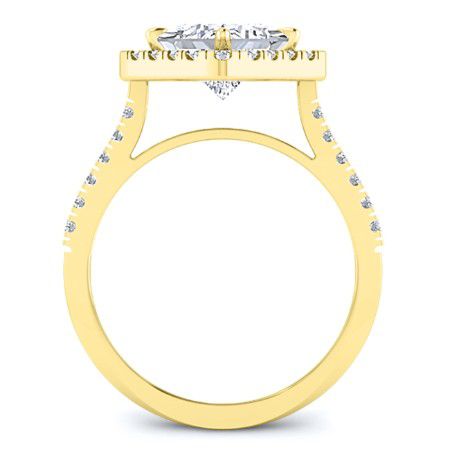 Cattleya Princess Moissanite Engagement Ring yellowgold