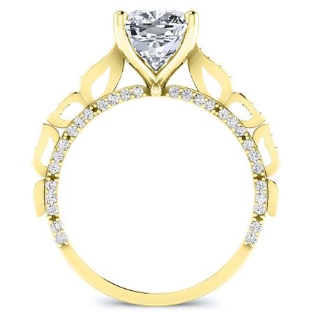 Peregrine Cushion Moissanite Engagement Ring yellowgold