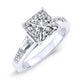 Bergamot Moissanite Matching Band Only (engagement Ring Not Included) For Ring With Princess Center whitegold