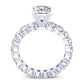 Rose Emerald Diamond Engagement Ring (Lab Grown Igi Cert) whitegold