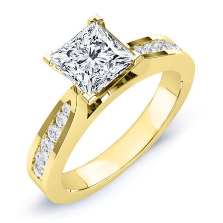 Petunia Diamond Matching Band Only (engagement Ring Not Included) For Ring With Princess Center yellowgold