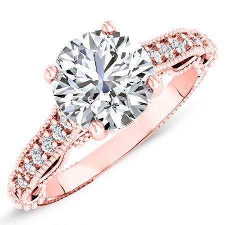 Laylani Moissanite Matching Band Only (engagement Ring Not Included) For Ring With Round Center rosegold