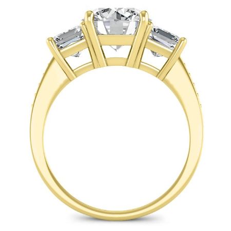 Dietes Round Moissanite Engagement Ring yellowgold