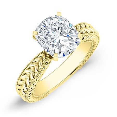 Azalea Cushion Moissanite Bridal Set yellowgold