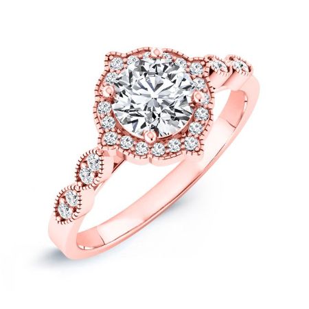 Petal Diamond Matching Band Only (engagement Ring Not Included) For Ring With Round Center rosegold