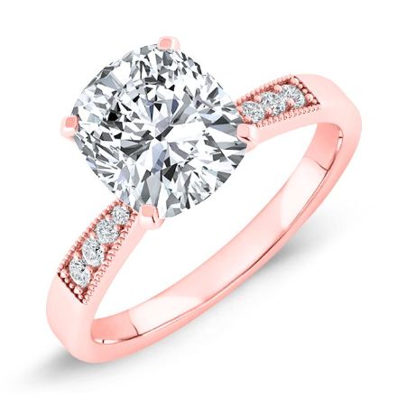 Poppy Diamond Matching Band Only (engagement Ring Not Included) For Ring With Cushion Center rosegold