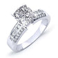 Crocus Moissanite Matching Band Only (engagement Ring Not Included) For Ring With Cushion Center whitegold