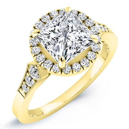 Kalmia Moissanite Matching Band Only (engagement Ring Not Included) For Ring With Princess Center yellowgold