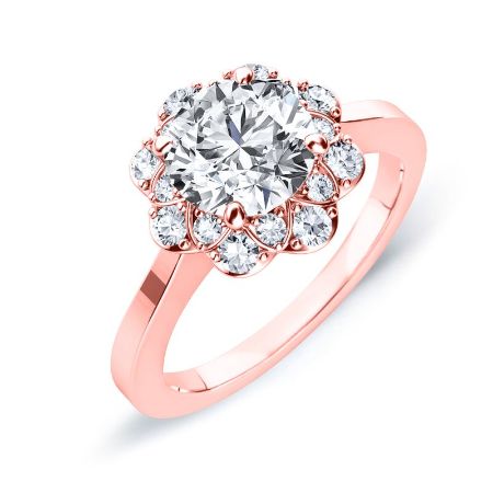 Coralbells Moissanite Matching Band Only (engagement Ring Not Included) For Ring With Round Center rosegold