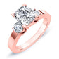 Briarrose Moissanite Matching Band Only (engagement Ring Not Included) For Ring With Cushion Center rosegold