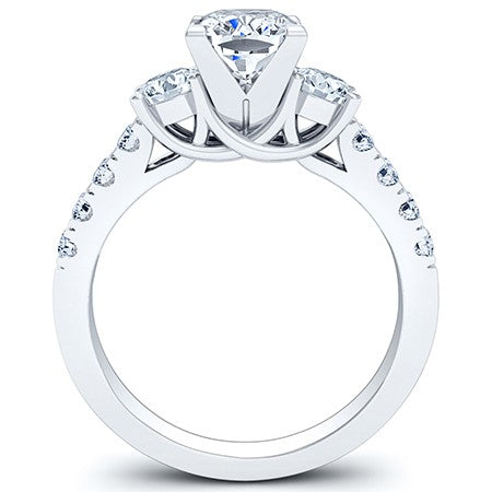 Primrose Cushion Moissanite Engagement Ring whitegold