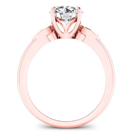 Lobelia Round Moissanite Engagement Ring rosegold