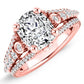 Sireli Moissanite Matching Band Only (engagement Ring Not Included) For Ring With Cushion Center rosegold