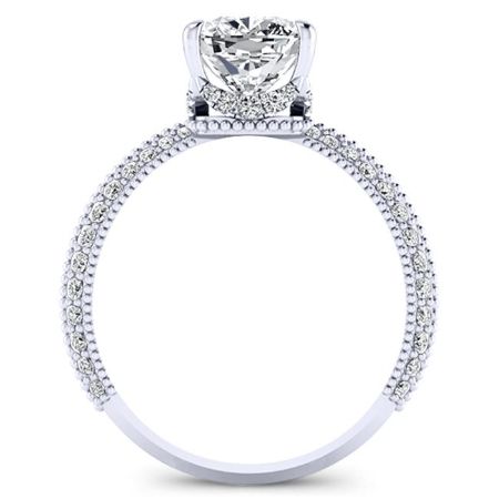 Oxalis Cushion Moissanite Engagement Ring whitegold