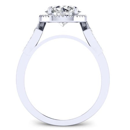 Kalmia Round Moissanite Engagement Ring whitegold