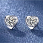 Cora Heart Stud Diamond Stud Earrings (Clarity Enhanced) whitegold