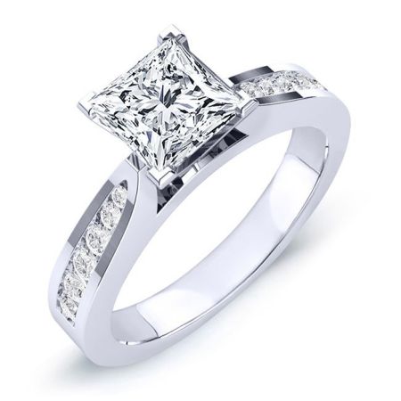 Petunia Diamond Matching Band Only (engagement Ring Not Included) For Ring With Princess Center whitegold