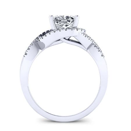 Dianella Cushion Moissanite Engagement Ring whitegold