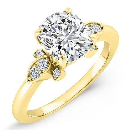 Lobelia Moissanite Matching Band Only (engagement Ring Not Included) For Ring With Cushion Center yellowgold
