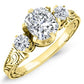 Tuberose Moissanite Matching Band Only (engagement Ring Not Included) For Ring With Cushion Center yellowgold