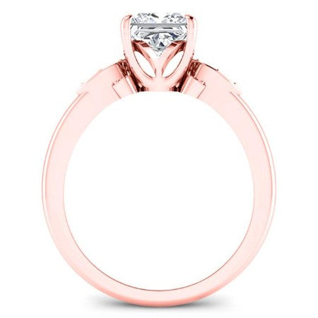 Lobelia Princess Moissanite Engagement Ring rosegold