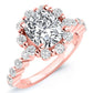 Privet Moissanite Matching Band Only (engagement Ring Not Included) For Ring With Cushion Center rosegold