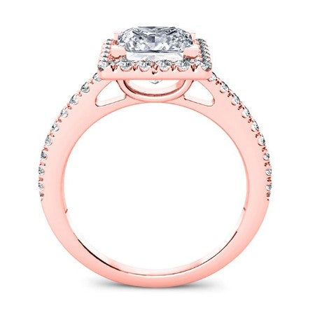 Mallow Princess Moissanite Engagement Ring rosegold