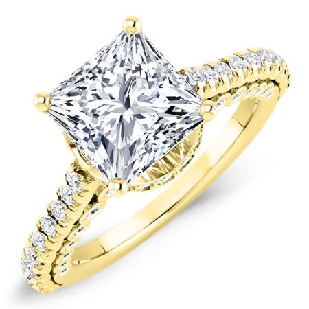 Garland Moissanite Matching Band Only (engagement Ring Not Included) For Ring With Princess Center yellowgold