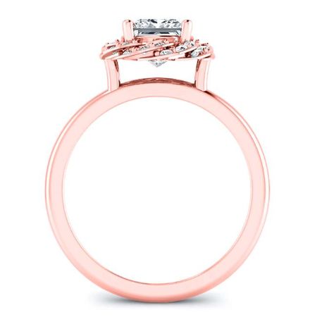 Almond Princess Moissanite Engagement Ring rosegold