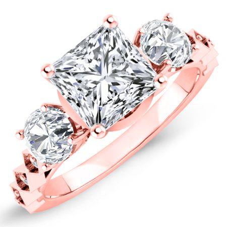 Calix Diamond Matching Band Only (engagement Ring Not Included) For Ring With Princess Center rosegold