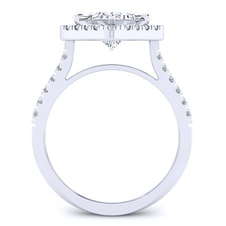 Cattleya Princess Moissanite Engagement Ring whitegold