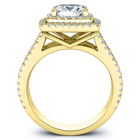 Flora Princess Moissanite Engagement Ring yellowgold