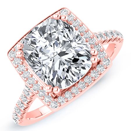 Aster Diamond Matching Band Only (engagement Ring Not Included) For Ring With Cushion Center rosegold
