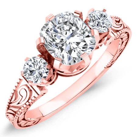 Tuberose Cushion Diamond Bridal Set (Lab Grown Igi Cert) rosegold