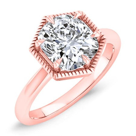 Aspen Moissanite Matching Band Only (engagement Ring Not Included) For Ring With Cushion Center rosegold