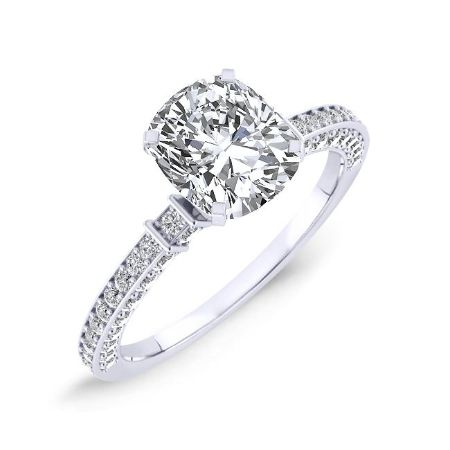 Daphne Cushion Moissanite Bridal Set whitegold