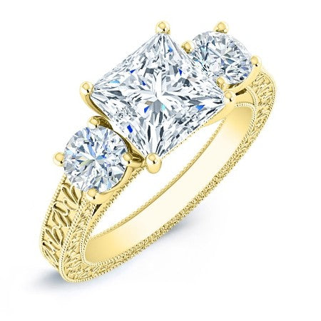 Belladonna Princess Diamond Bridal Set (Lab Grown Igi Cert) yellowgold