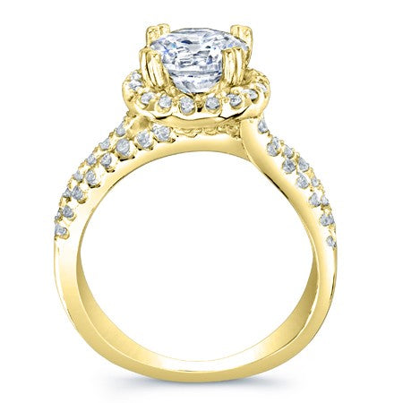 Waterlily Round Moissanite Engagement Ring yellowgold