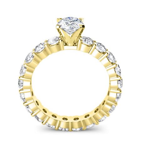 Rose Oval Moissanite Engagement Ring yellowgold