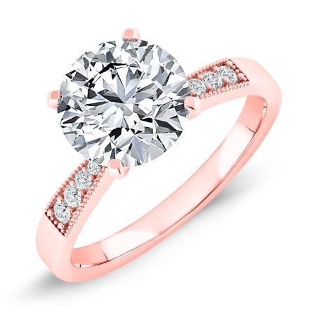Poppy Diamond Matching Band Only (engagement Ring Not Included) For Ring With Round Center rosegold