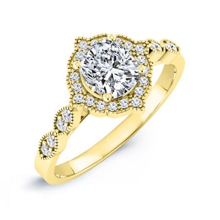 Petal Cushion Moissanite Bridal Set yellowgold