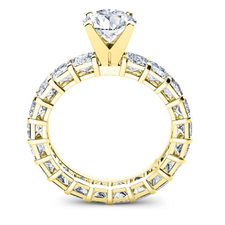 Crisantha Princess Moissanite Engagement Ring yellowgold