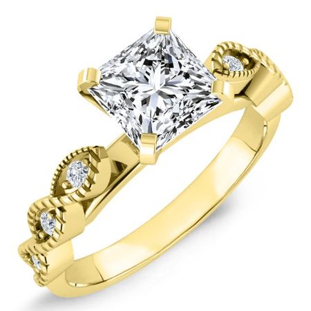 Sophora Diamond Matching Band Only (engagement Ring Not Included) For Ring With Princess Center yellowgold