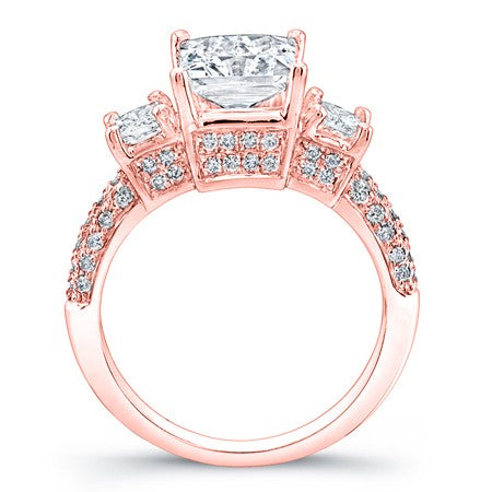 Daffodil Princess Moissanite Engagement Ring rosegold