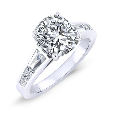 Bergamot Cushion Moissanite Bridal Set whitegold