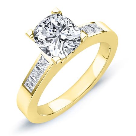 Jessamine Moissanite Matching Band Only (engagement Ring Not Included) For Ring With Cushion Center yellowgold