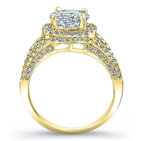 Honesty Round Moissanite Engagement Ring yellowgold