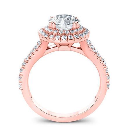 Viola Round Moissanite Engagement Ring rosegold