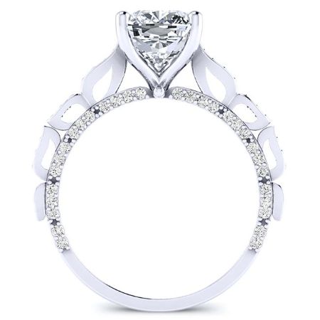 Peregrine Cushion Moissanite Engagement Ring whitegold