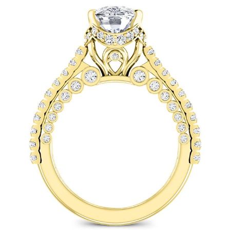 Garland Cushion Moissanite Engagement Ring yellowgold